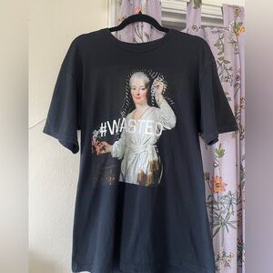 Comical Black Graphic Tee with Artistic Print